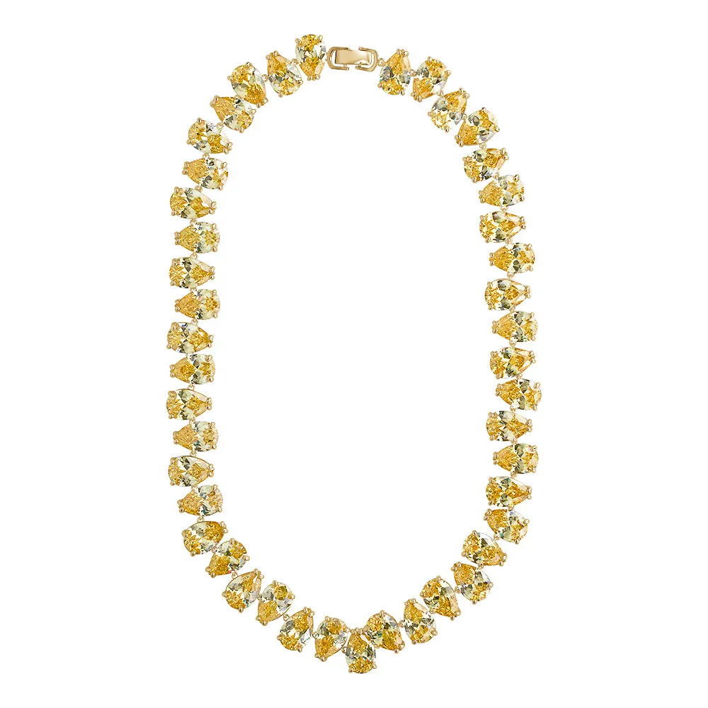 PEAR SHAPE TENNIS NECKLACE YELLOW SAPPHIRE