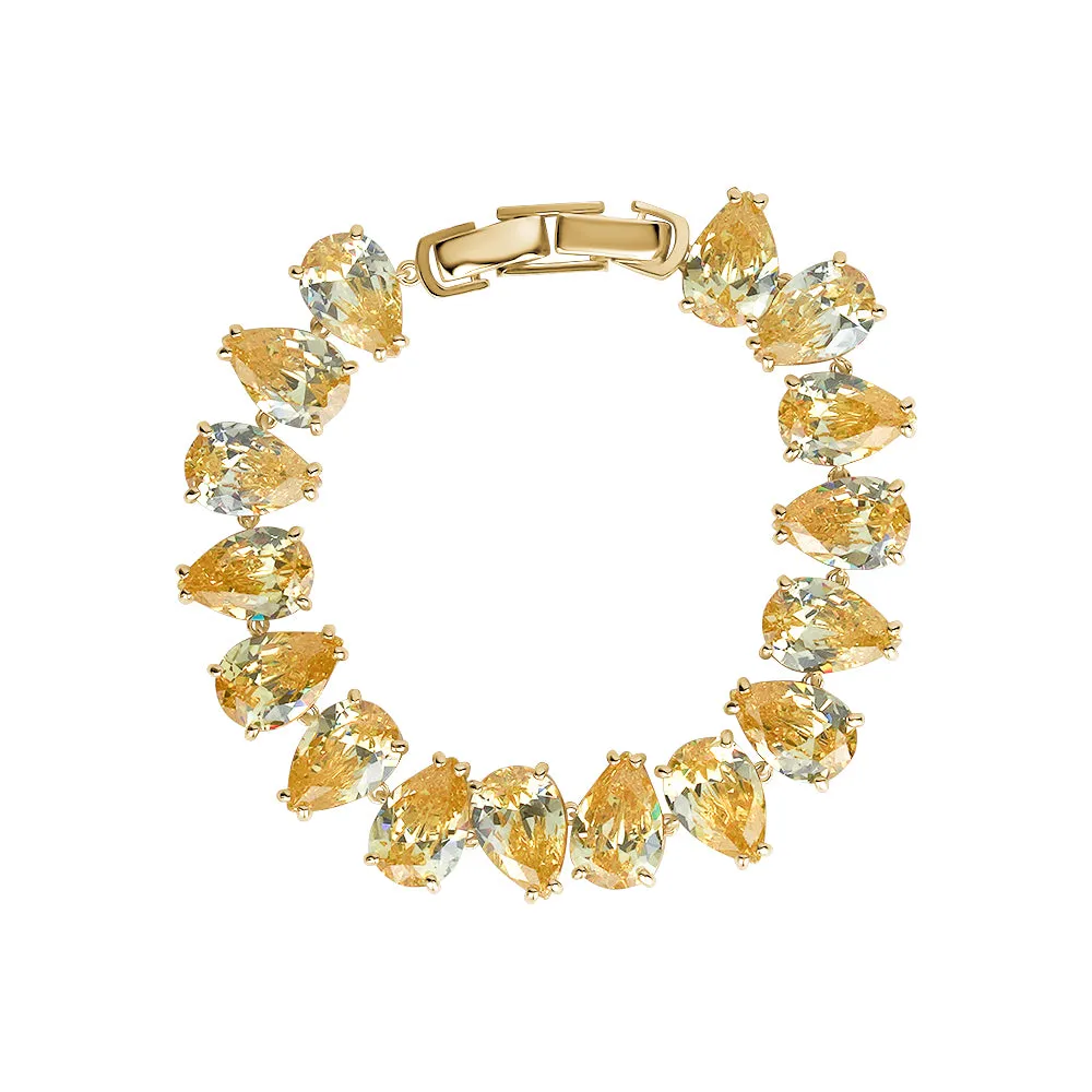 PEAR SHAPE TENNIS NECKLACE YELLOW SAPPHIRE