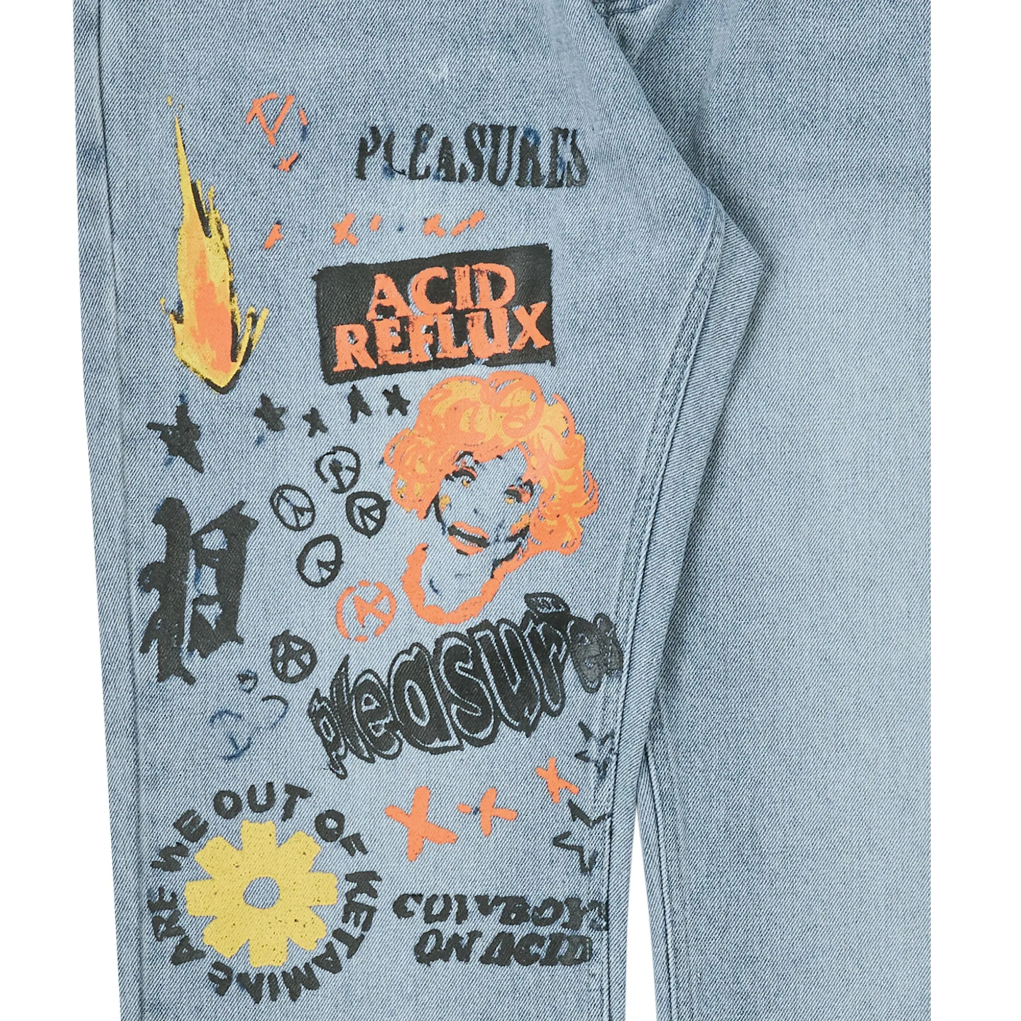 Pleasures Mens Reflux 5 Pocket Denim