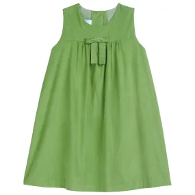 Pleated Bow Jumper - Sage Green Corduroy