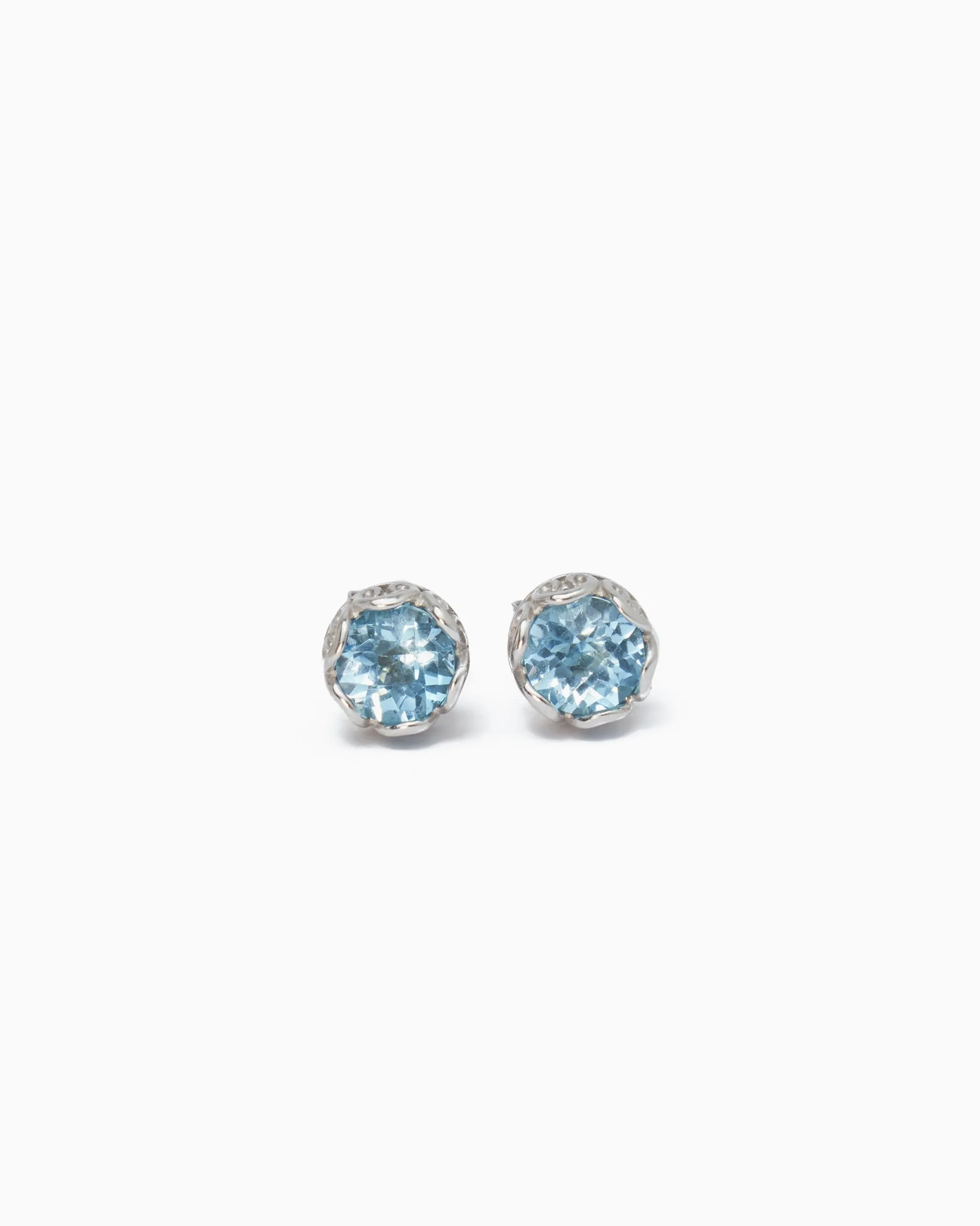 Princess Petroglyph Stone Studs - Hampton Blue Topaz