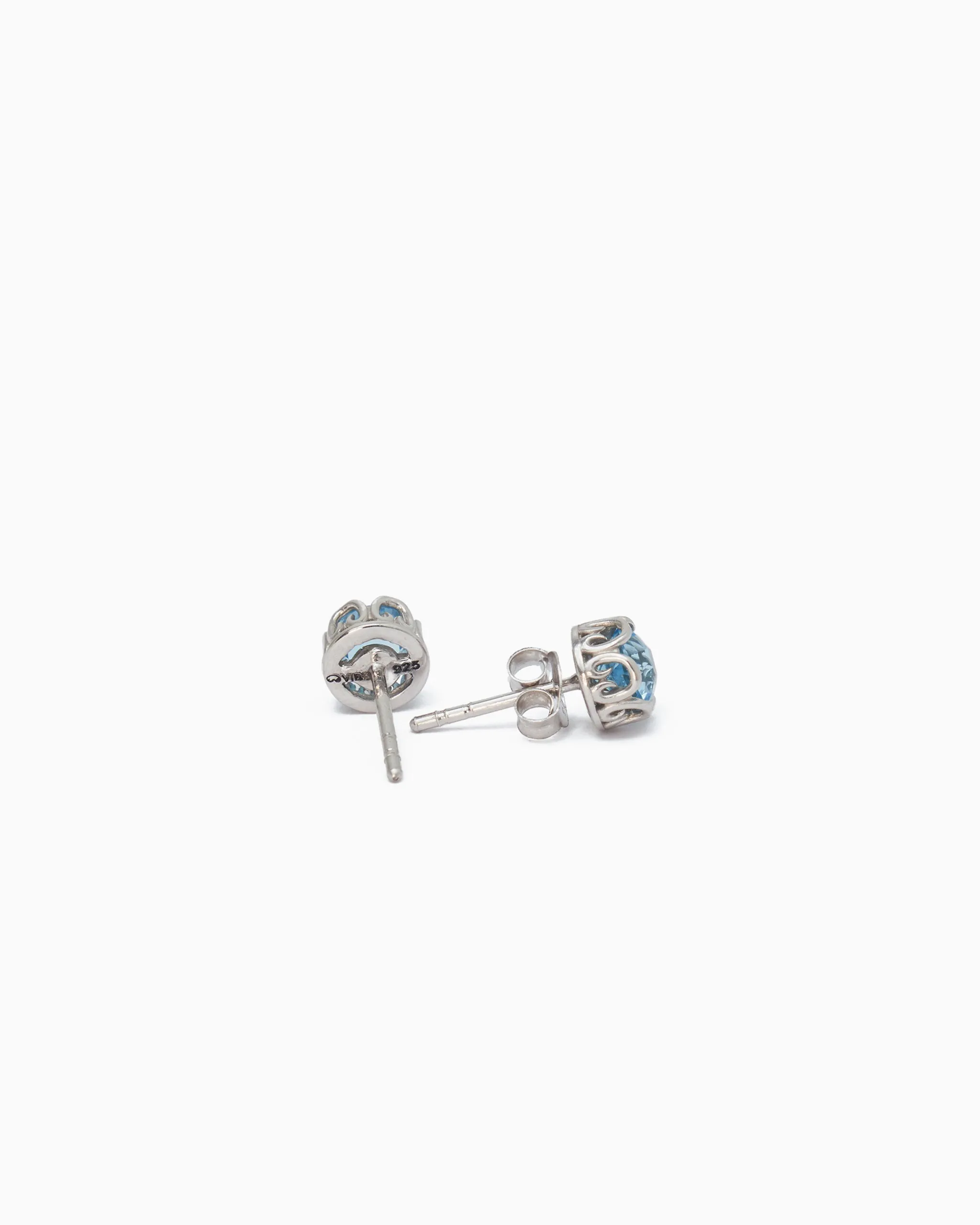 Princess Petroglyph Stone Studs - Hampton Blue Topaz