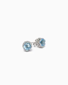 Princess Petroglyph Stone Studs - Hampton Blue Topaz