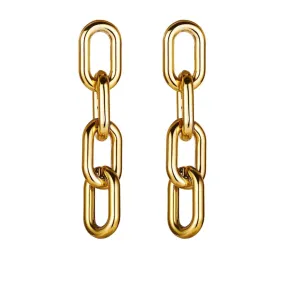 Punk Bamboo Golden Metal Buckle Drop Dangle Earrings