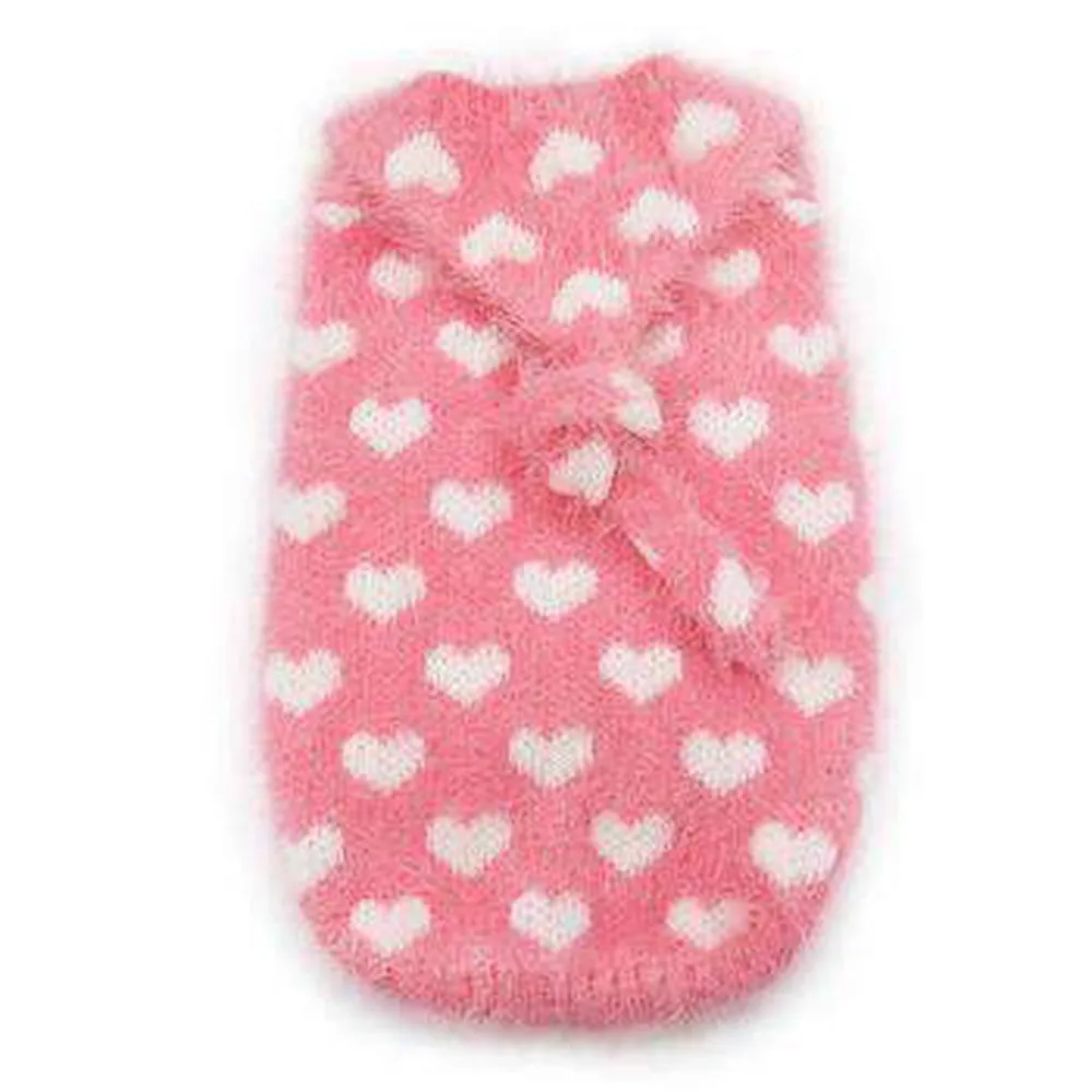 PuppyPAWer Heart Hoodie Dog Sweater - Pink