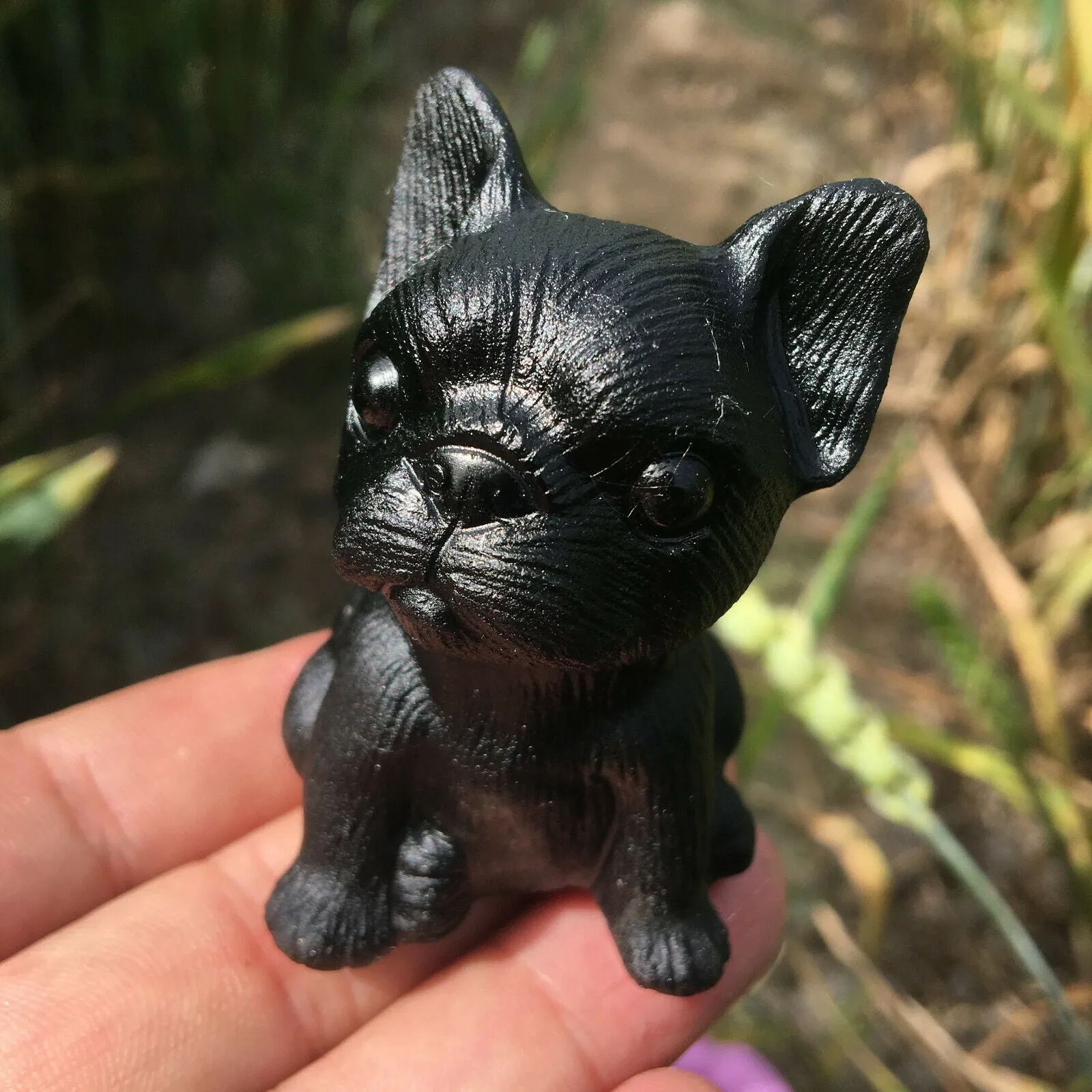 Red or Black Obsidian French Bulldog