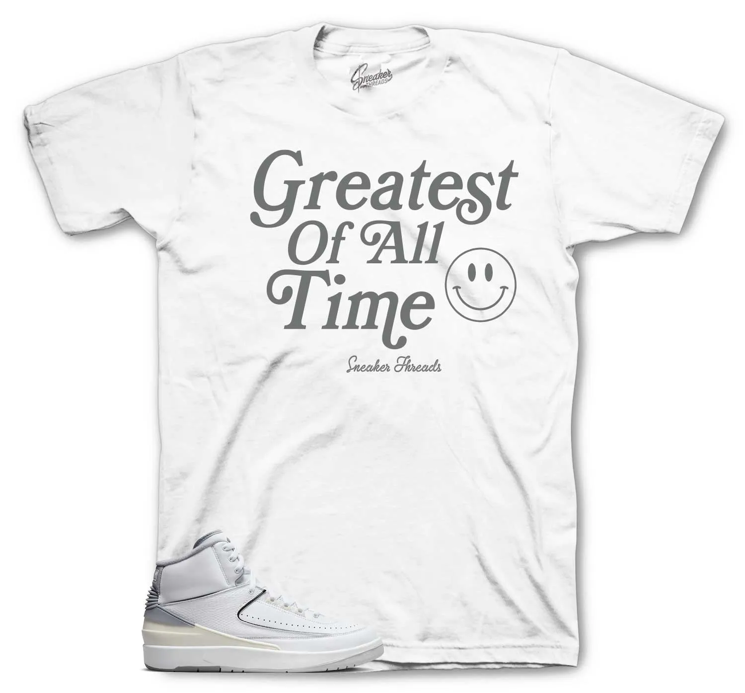 Retro 2 Cement Grey Shirt - Goat - White