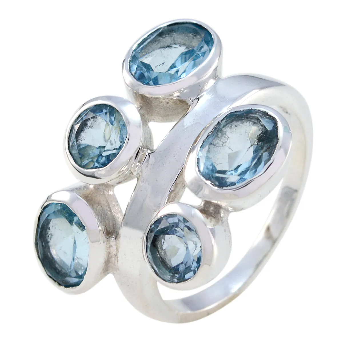 Riyo Bewitching Gemstones Blue Topaz Silver Ring La Jewelry Plaza