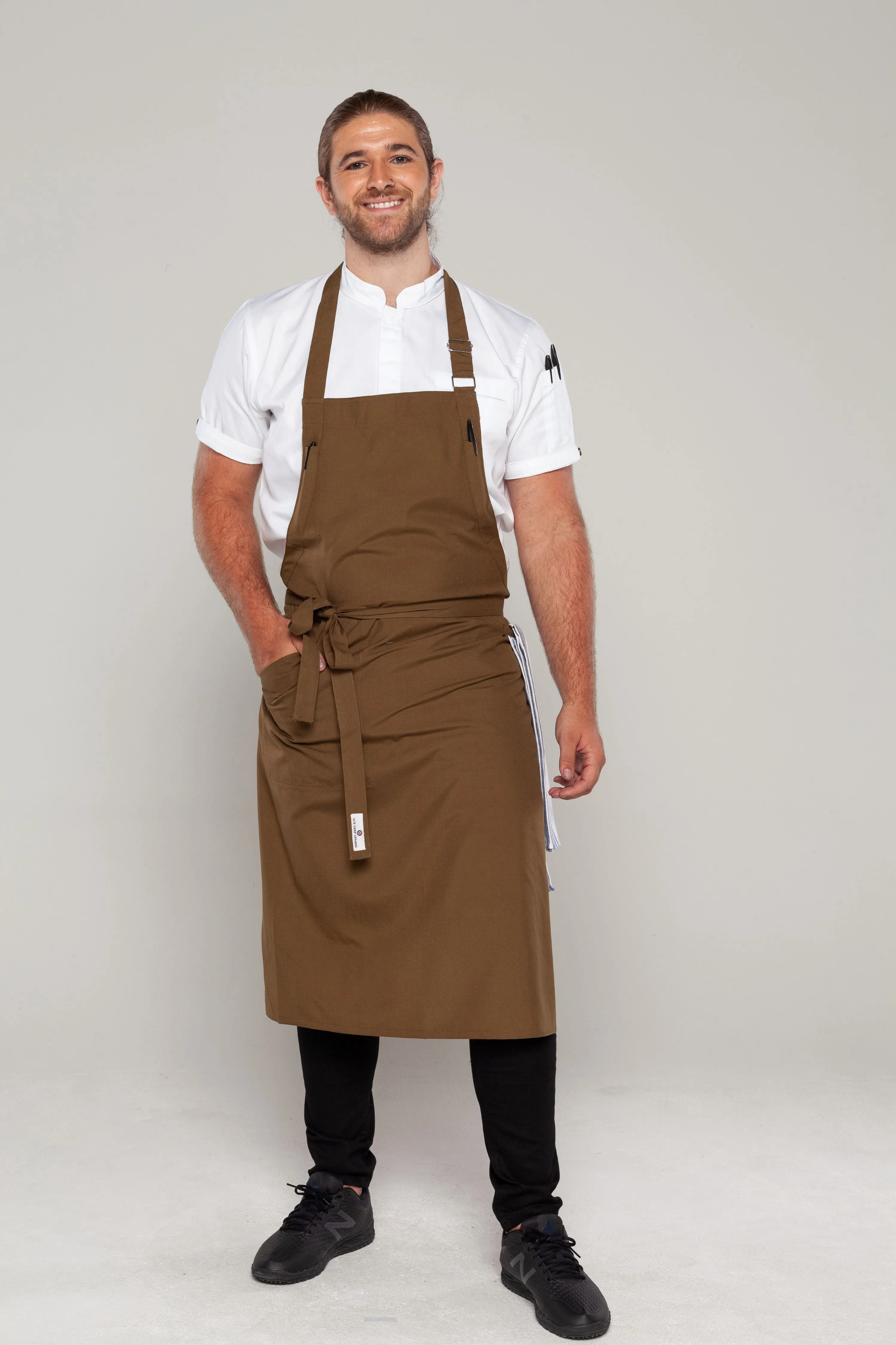 Ross Olive Green bib Chef Apron Large Size