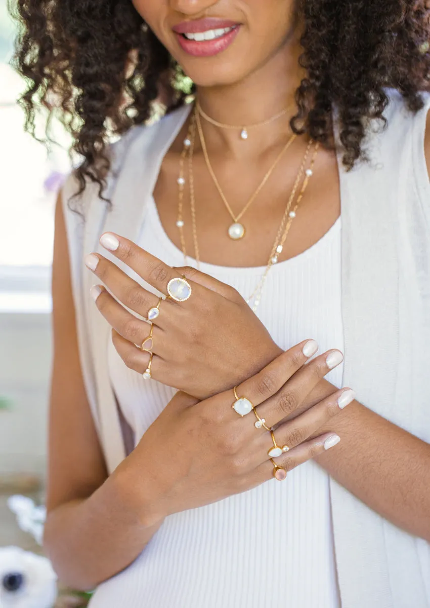 SALE Hampton Pink Chalcedony Gold Ring *As Seen On Candace Cameron Bure*