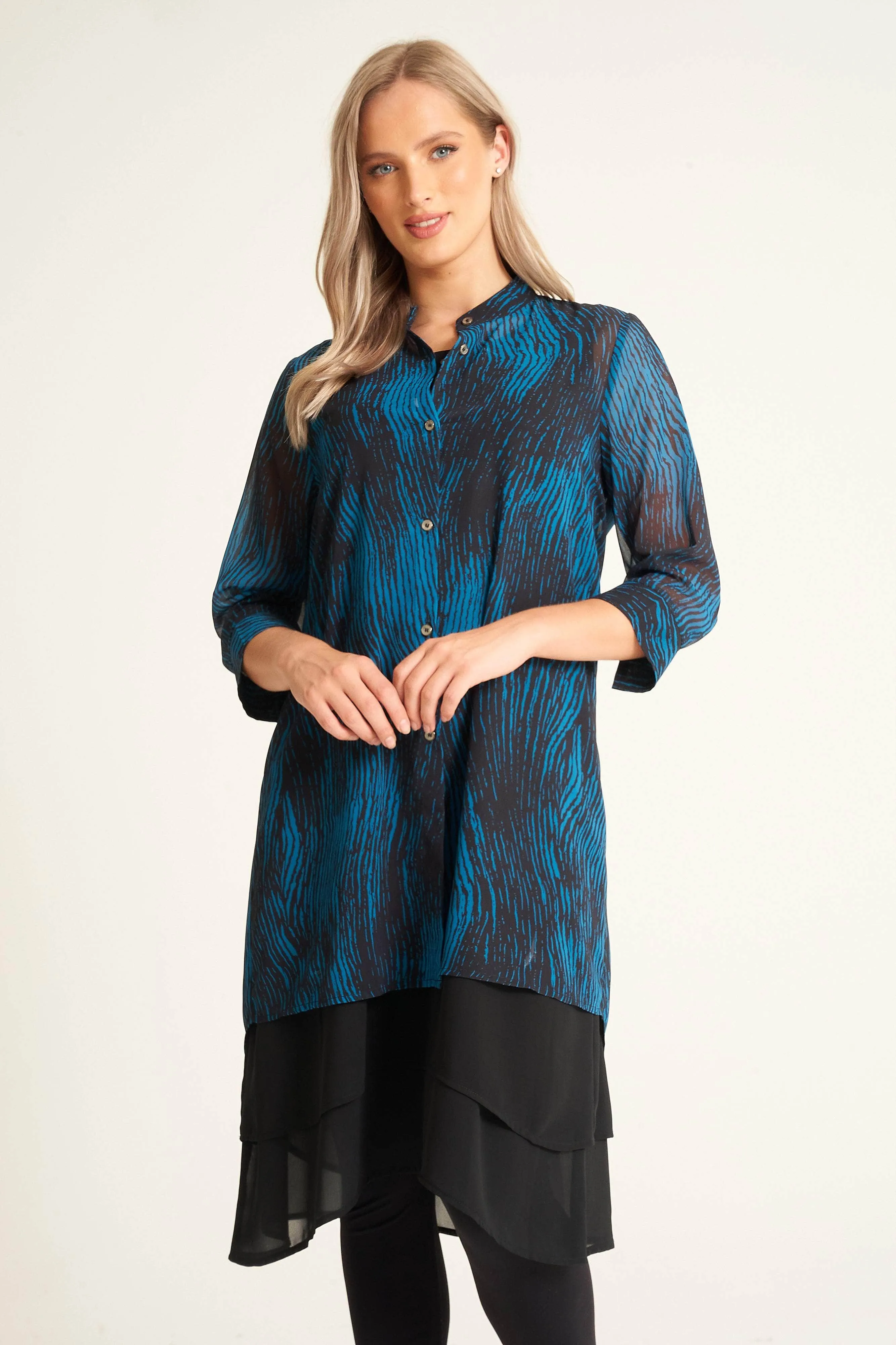 Saloos Stylish Triple Layer Shirt Dress