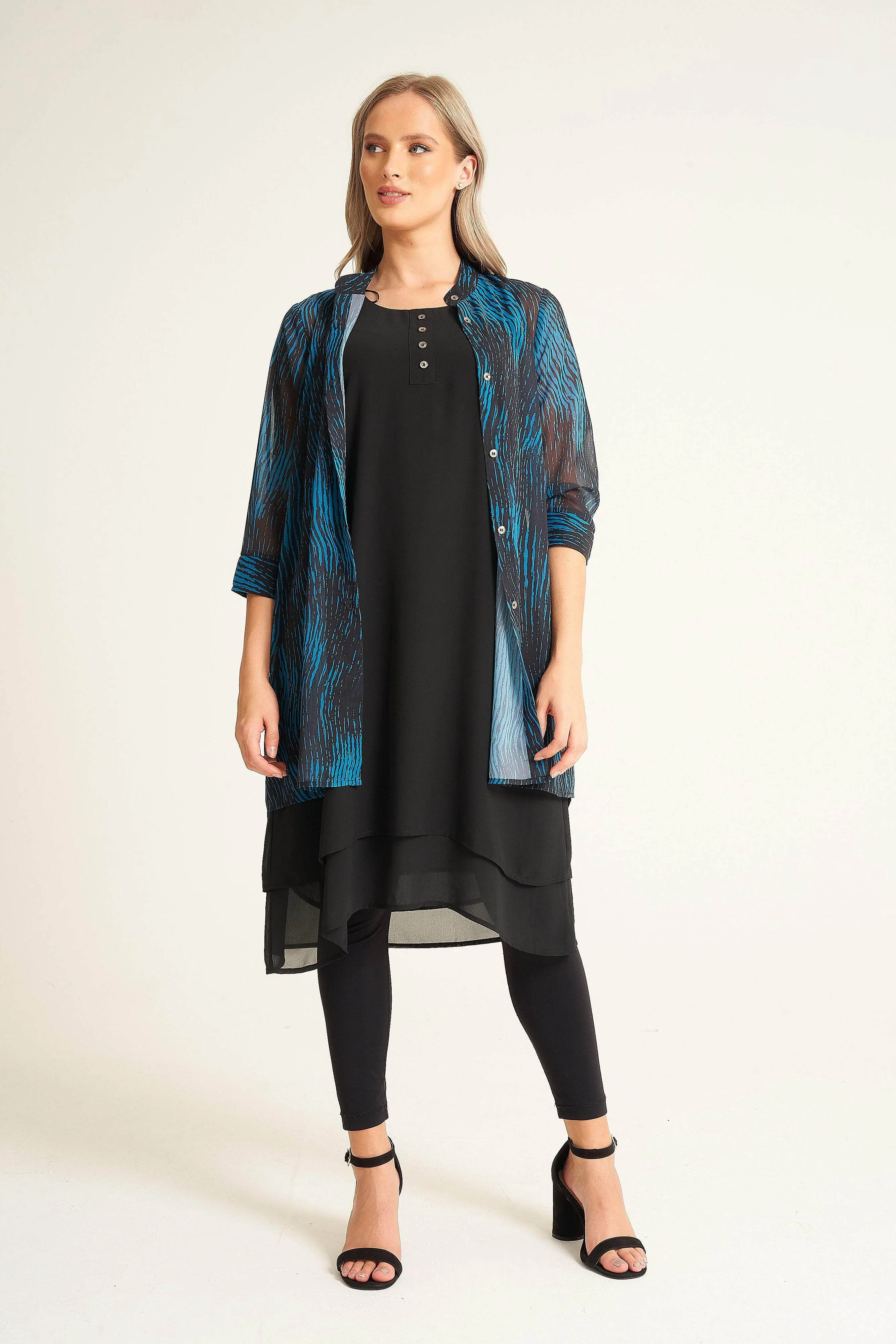 Saloos Stylish Triple Layer Shirt Dress