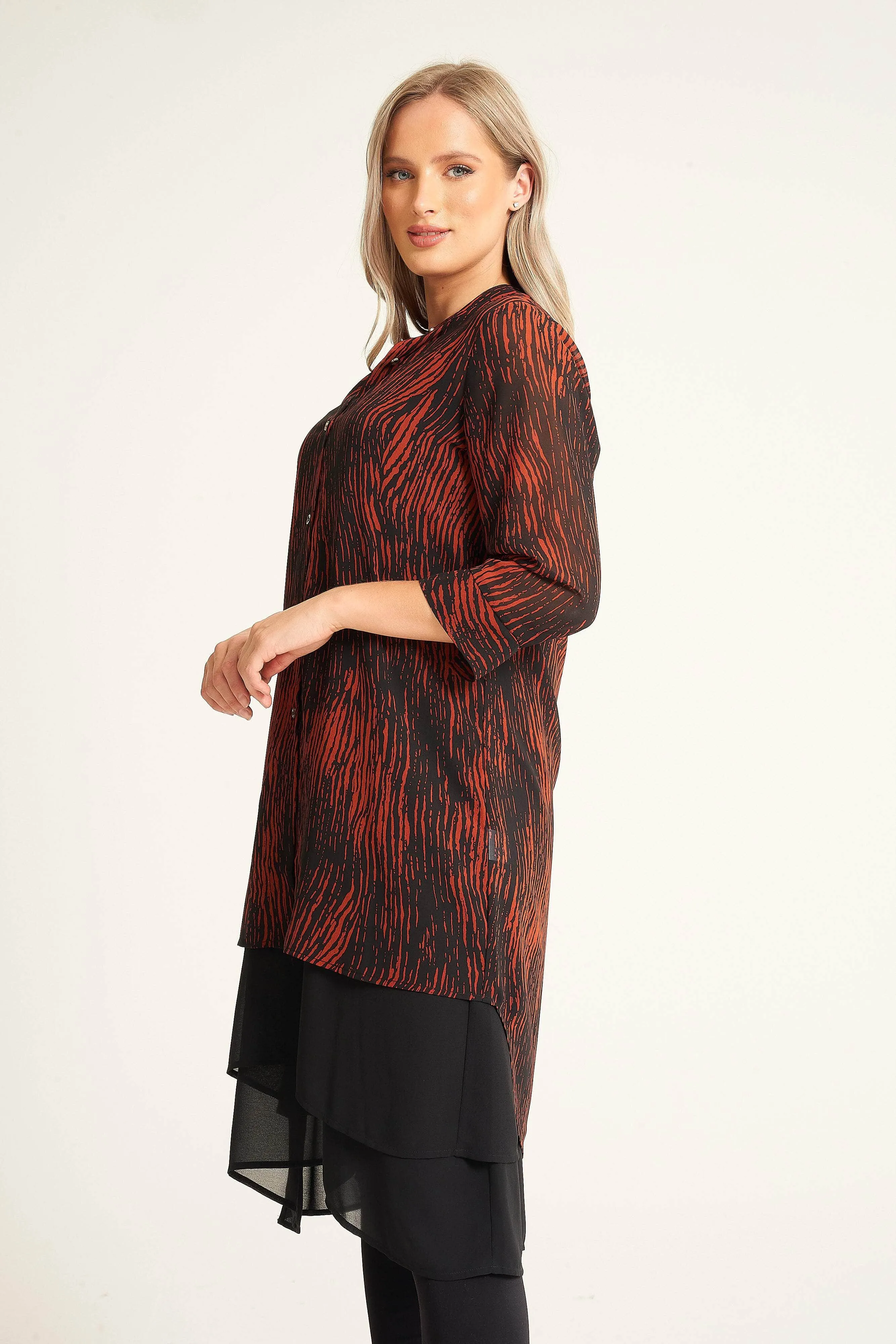 Saloos Stylish Triple Layer Shirt Dress