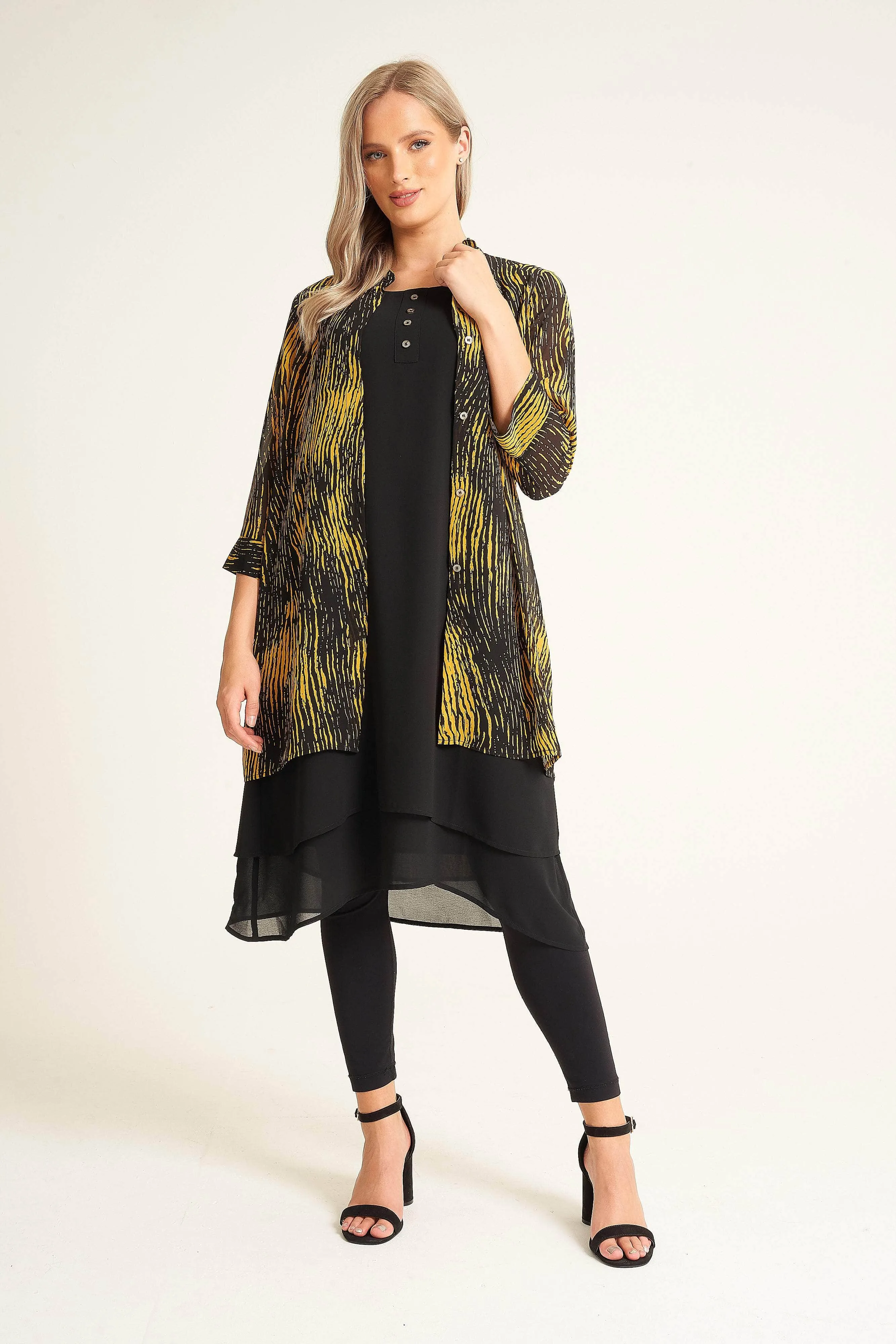 Saloos Stylish Triple Layer Shirt Dress