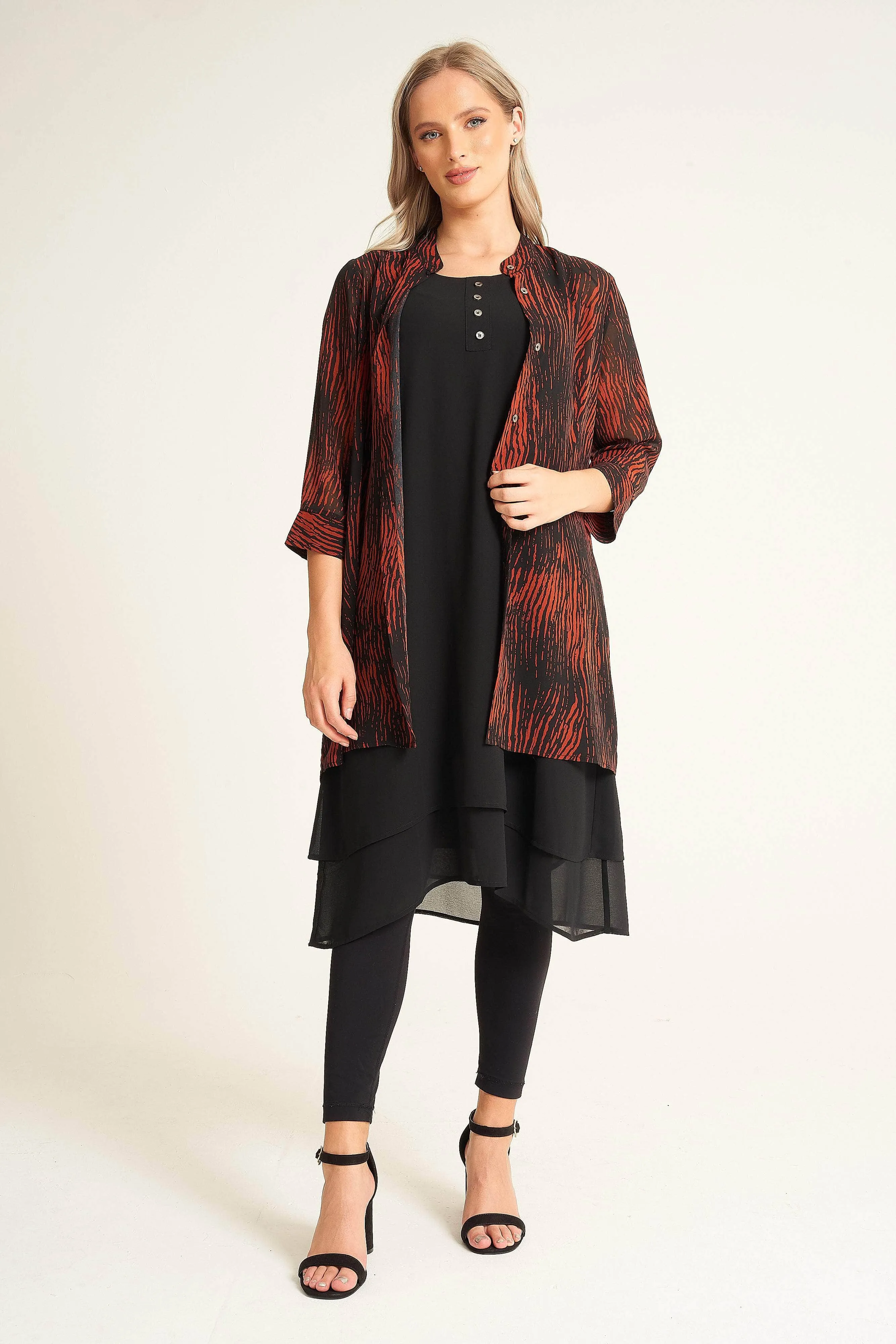 Saloos Stylish Triple Layer Shirt Dress