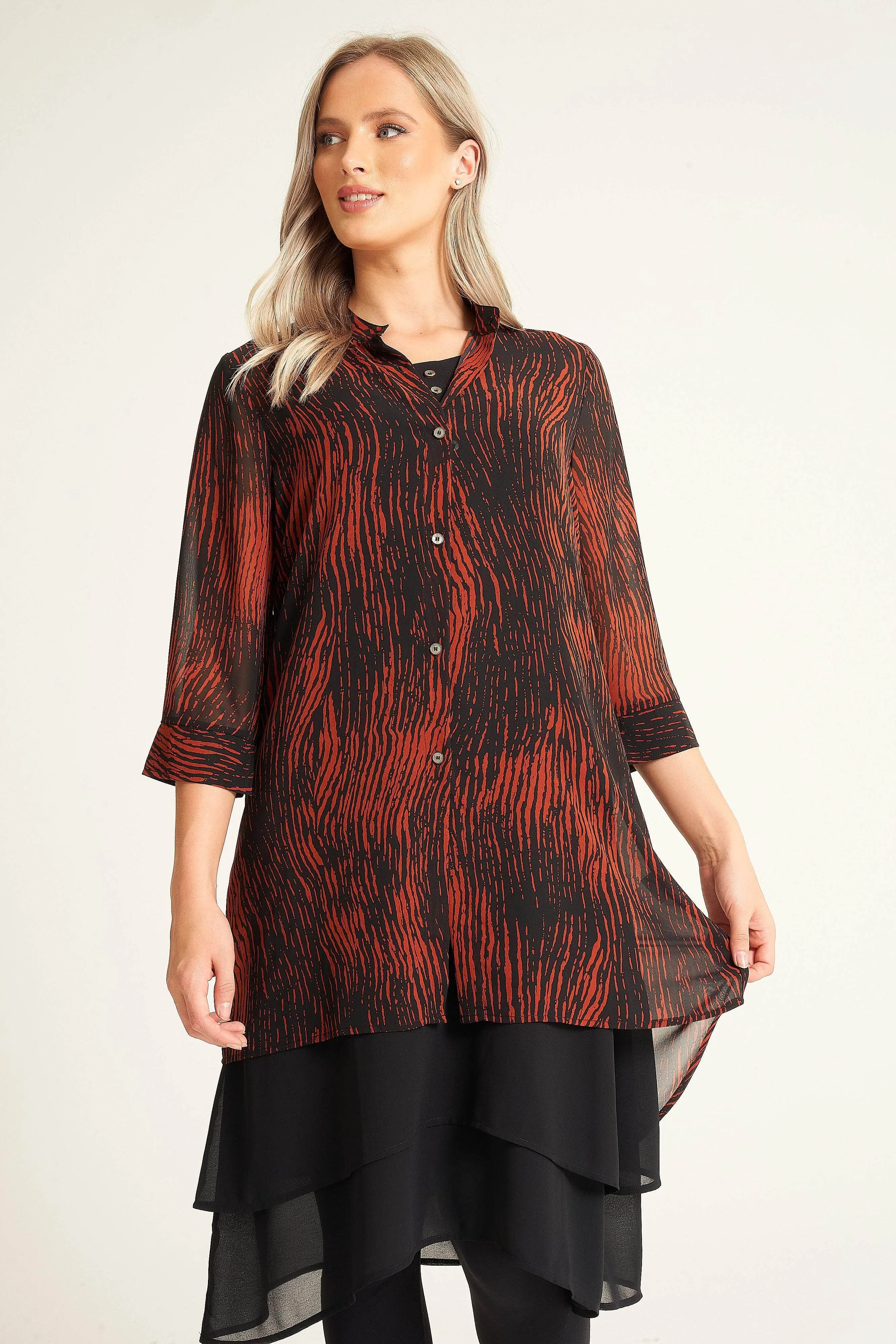 Saloos Stylish Triple Layer Shirt Dress