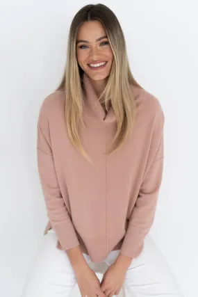 Sana Super Soft Roll Neck Deep Blush Jumper