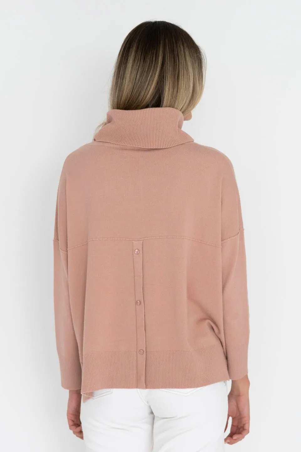 Sana Super Soft Roll Neck Deep Blush Jumper