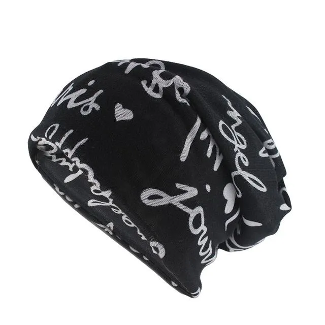 Scribbled Letters Style Beanie, Scarf or Skullie