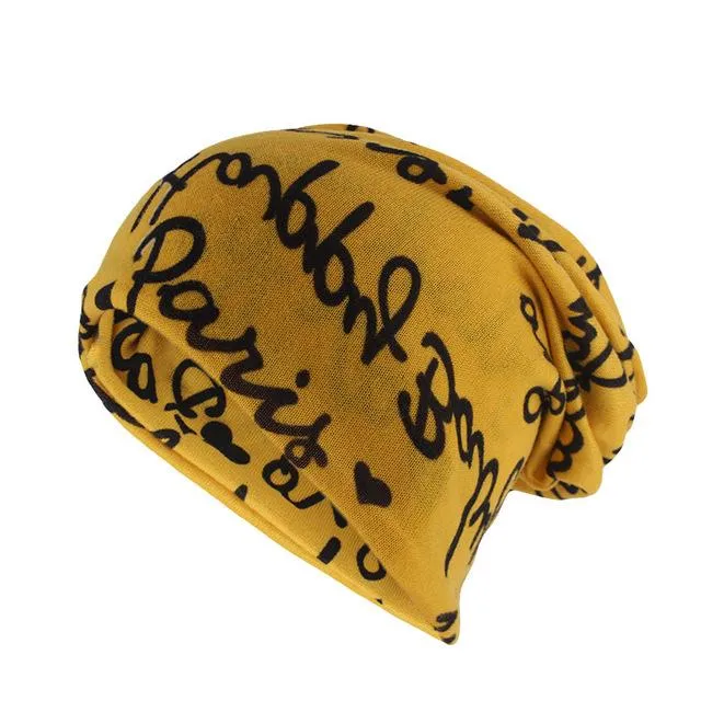 Scribbled Letters Style Beanie, Scarf or Skullie