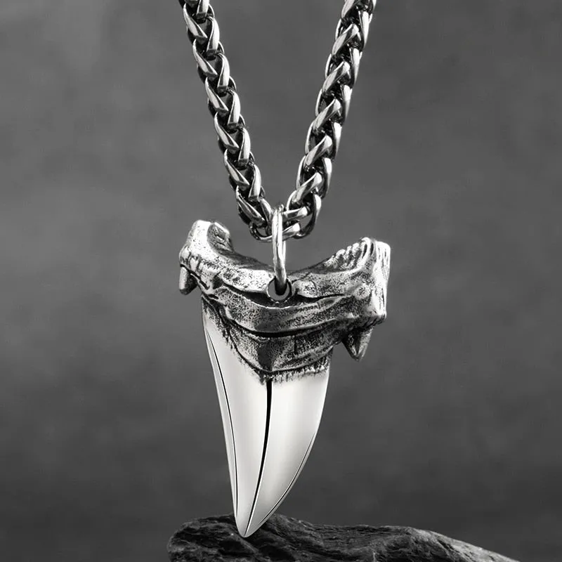 Shark Tooth 925 Sterling Silver Hip-hop Pendant