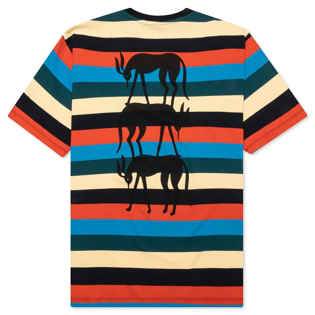 Stacked Pets on Stripes T-Shirt - Multi