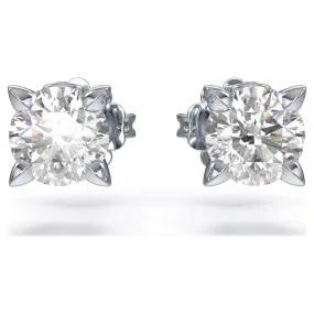 Swarovski Diamond Round Stud 14K White Gold Earrings 1.00ctw