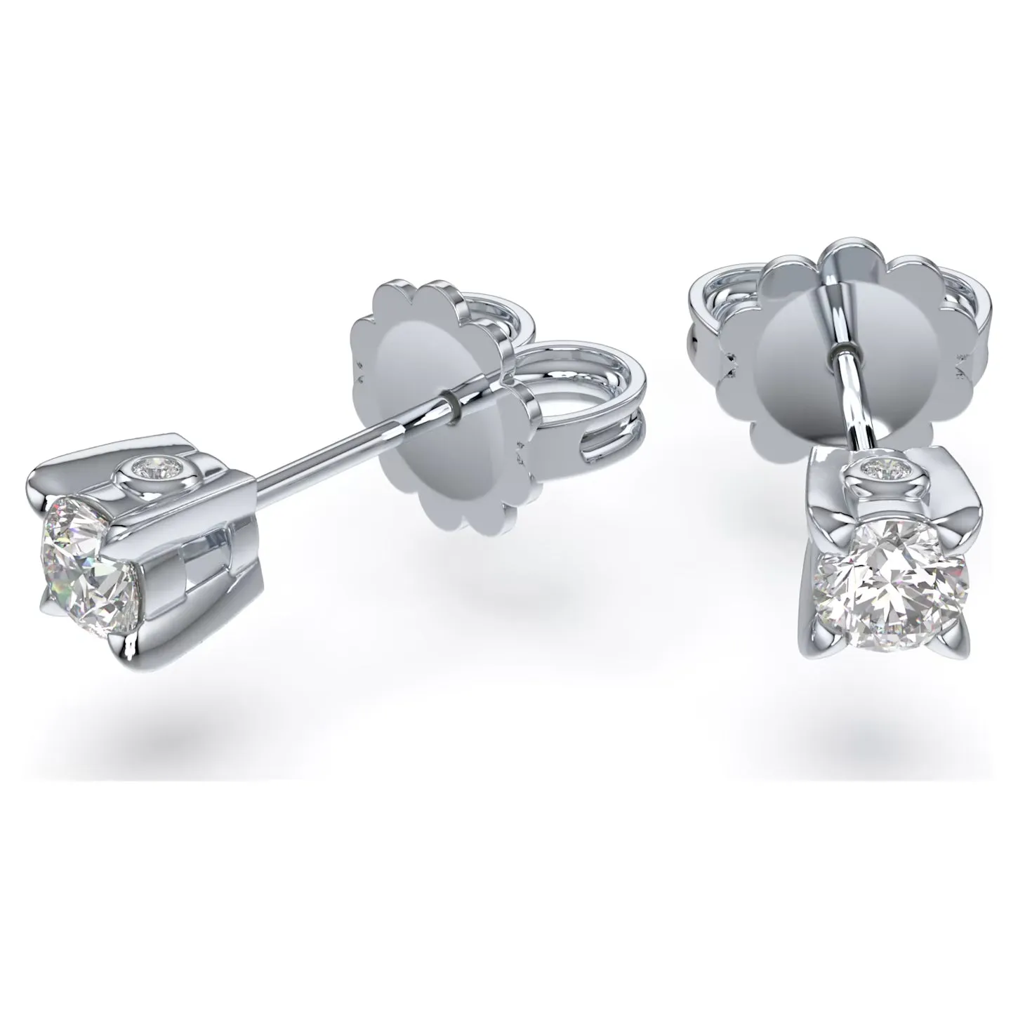 Swarovski Diamond Round Stud 14K White Gold Earrings .25ctw