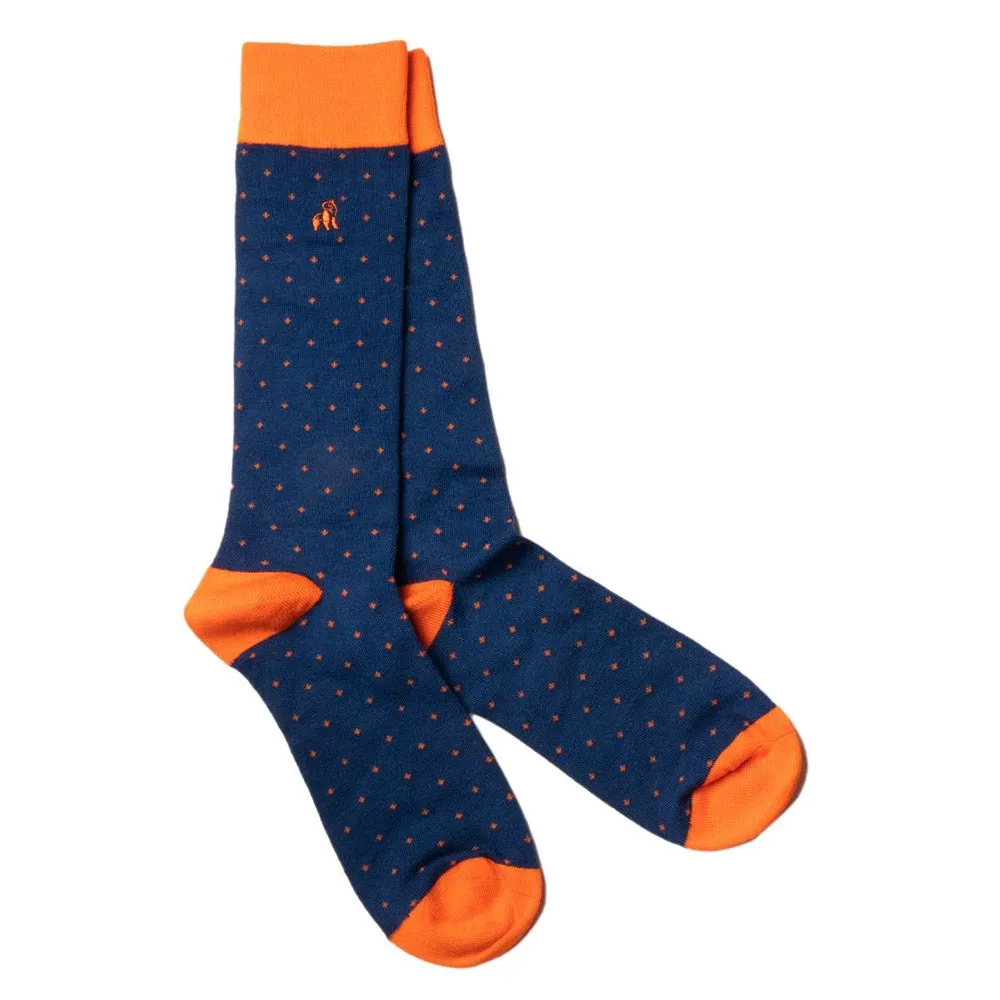 Swole Panda Bamboo Socks - Spotted Orange