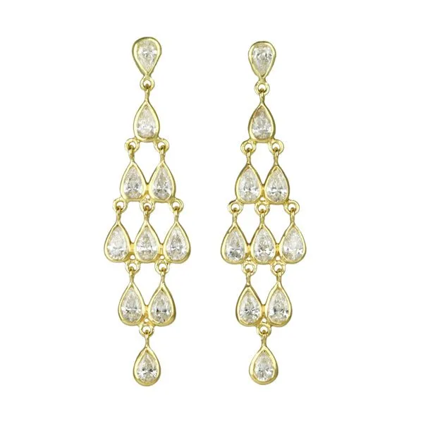 Teardrop Diamond Kite Earrings