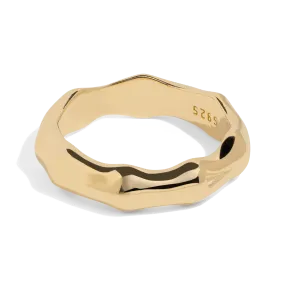 THE BAMBOO RING - 18k gold plated