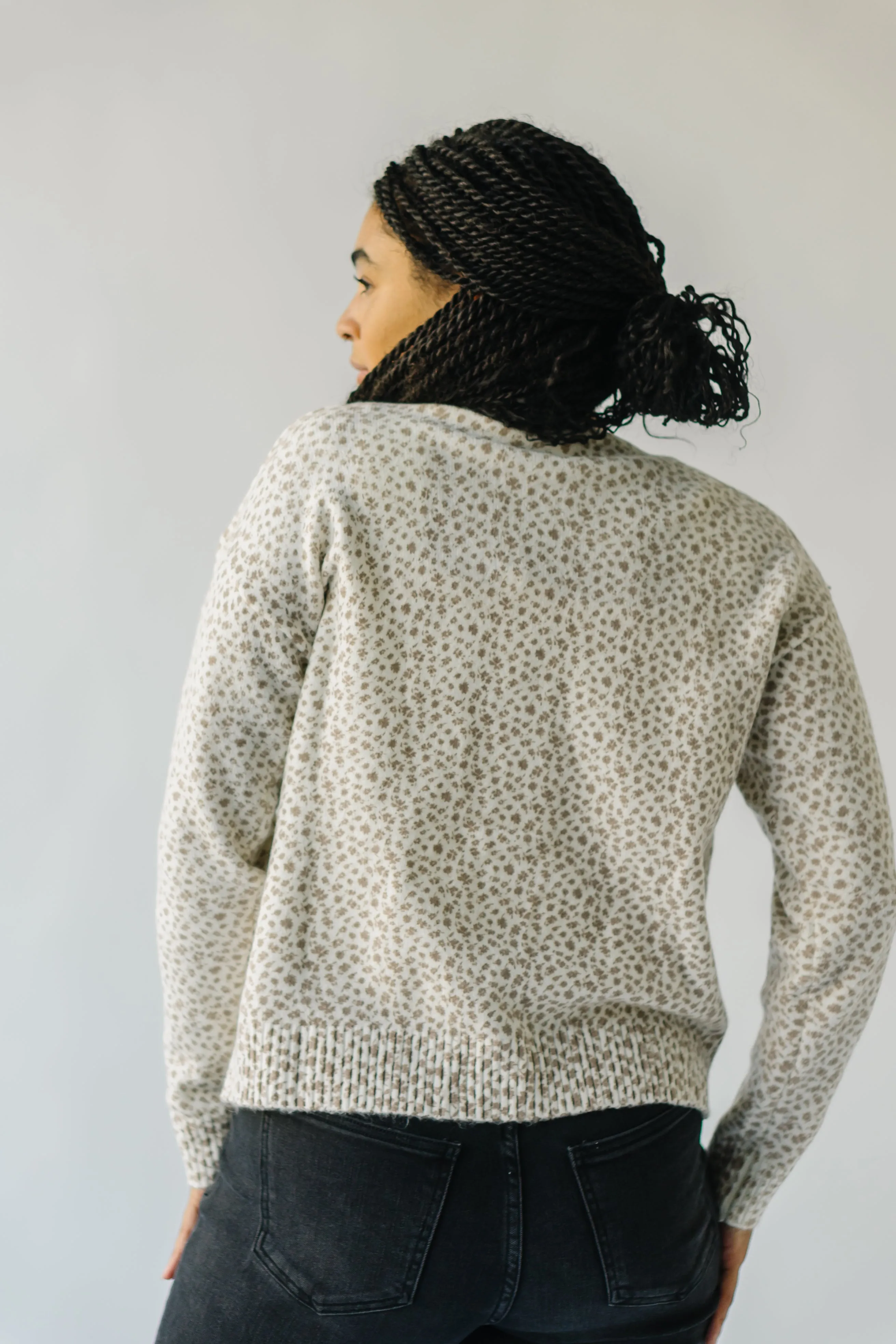 The Chaplin Floral Cardigan in Cream   Taupe