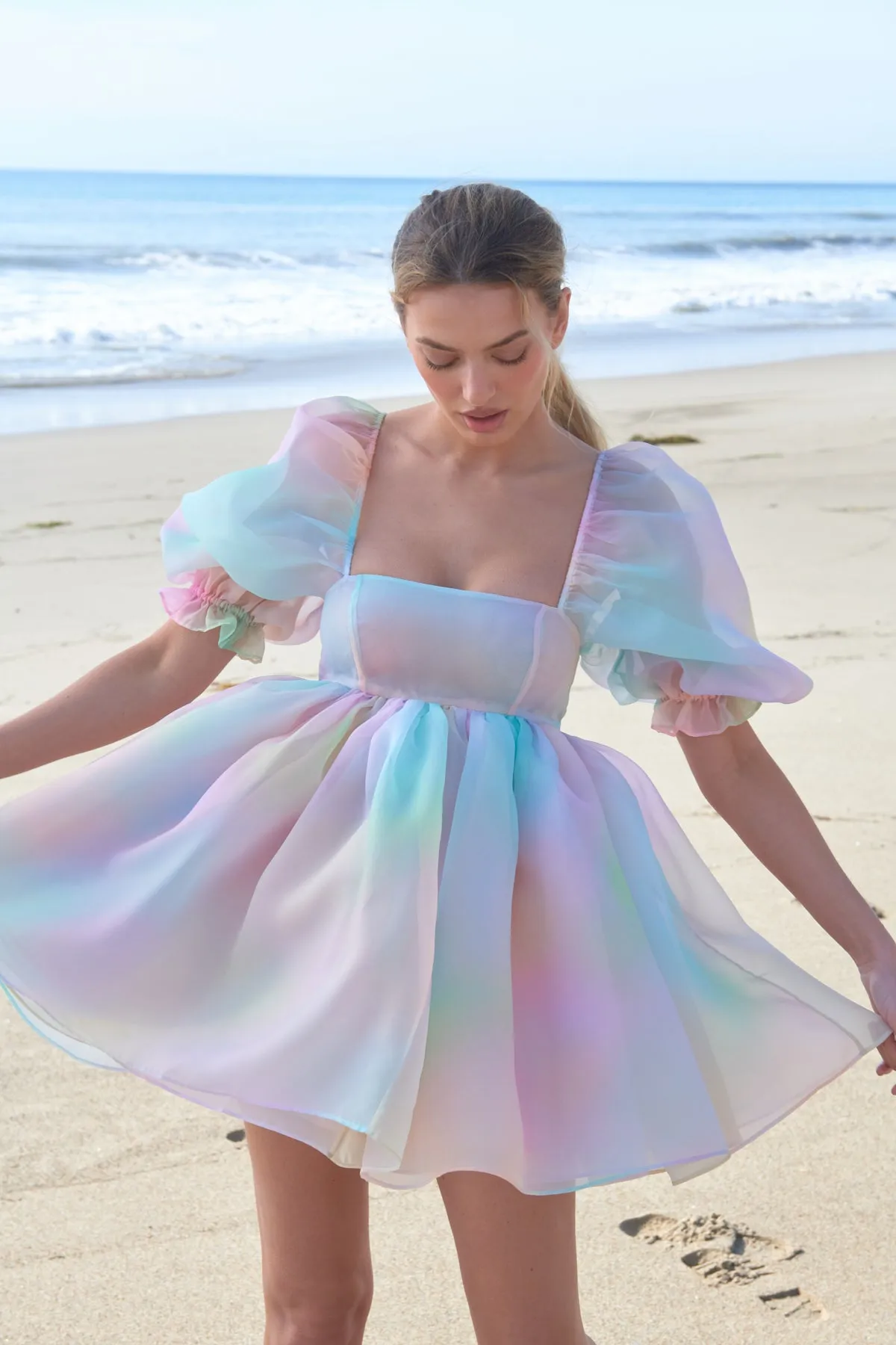 The Rainbow Puff Dress