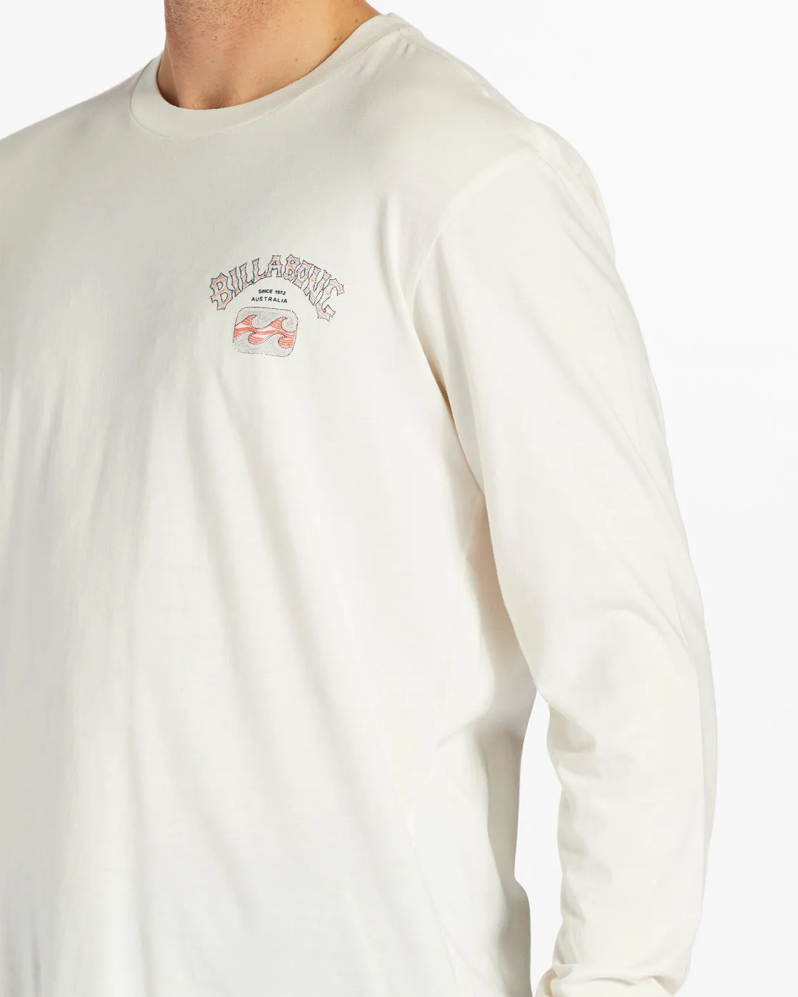 Theme Arch Long Sleeve Wave Washed T-Shirt - Off White