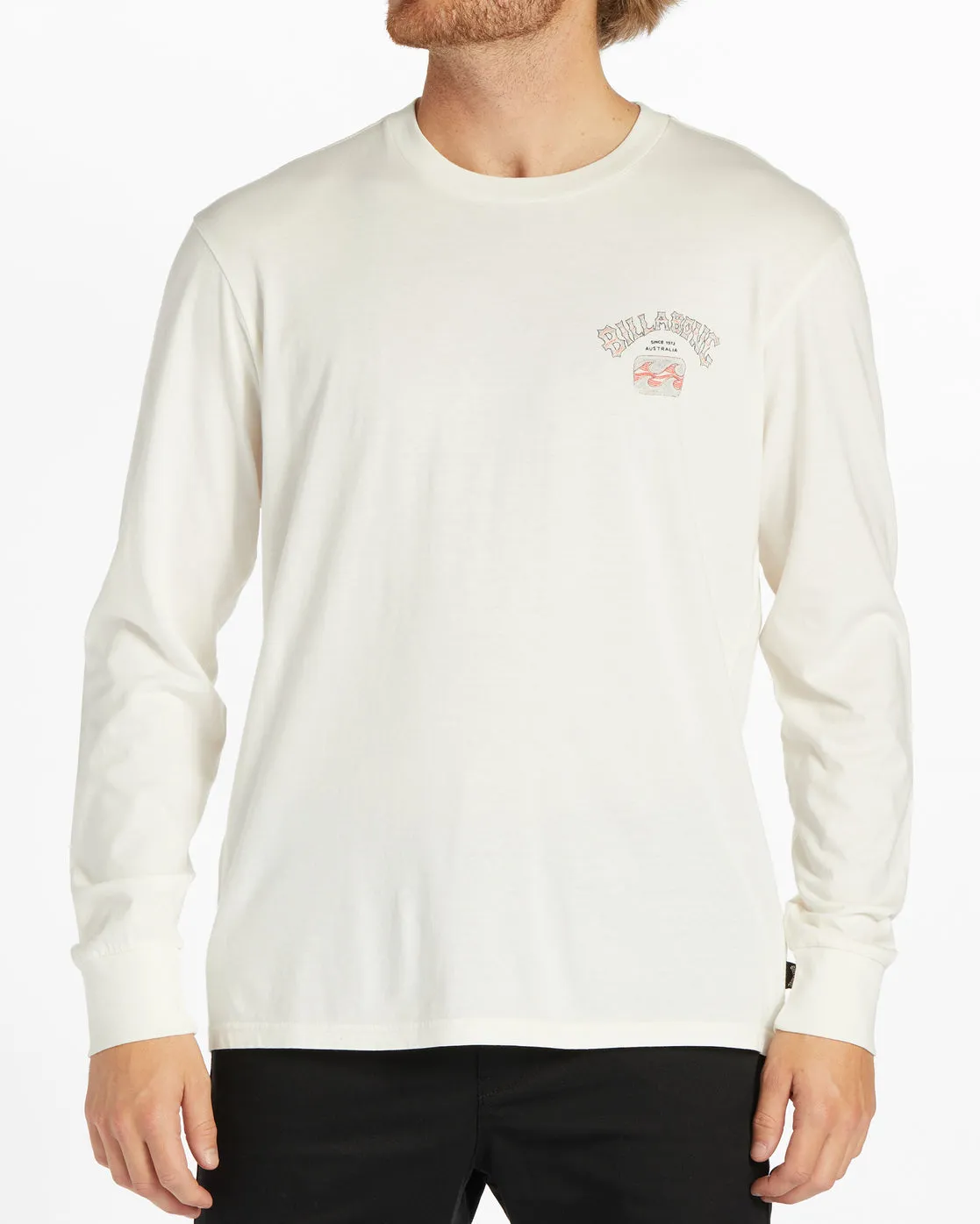 Theme Arch Long Sleeve Wave Washed T-Shirt - Off White