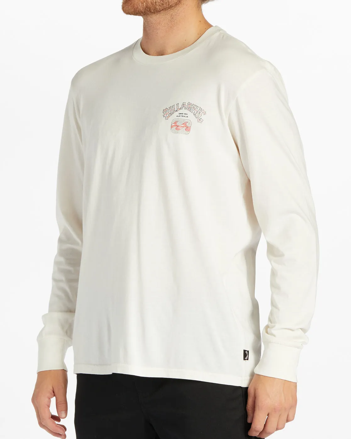 Theme Arch Long Sleeve Wave Washed T-Shirt - Off White