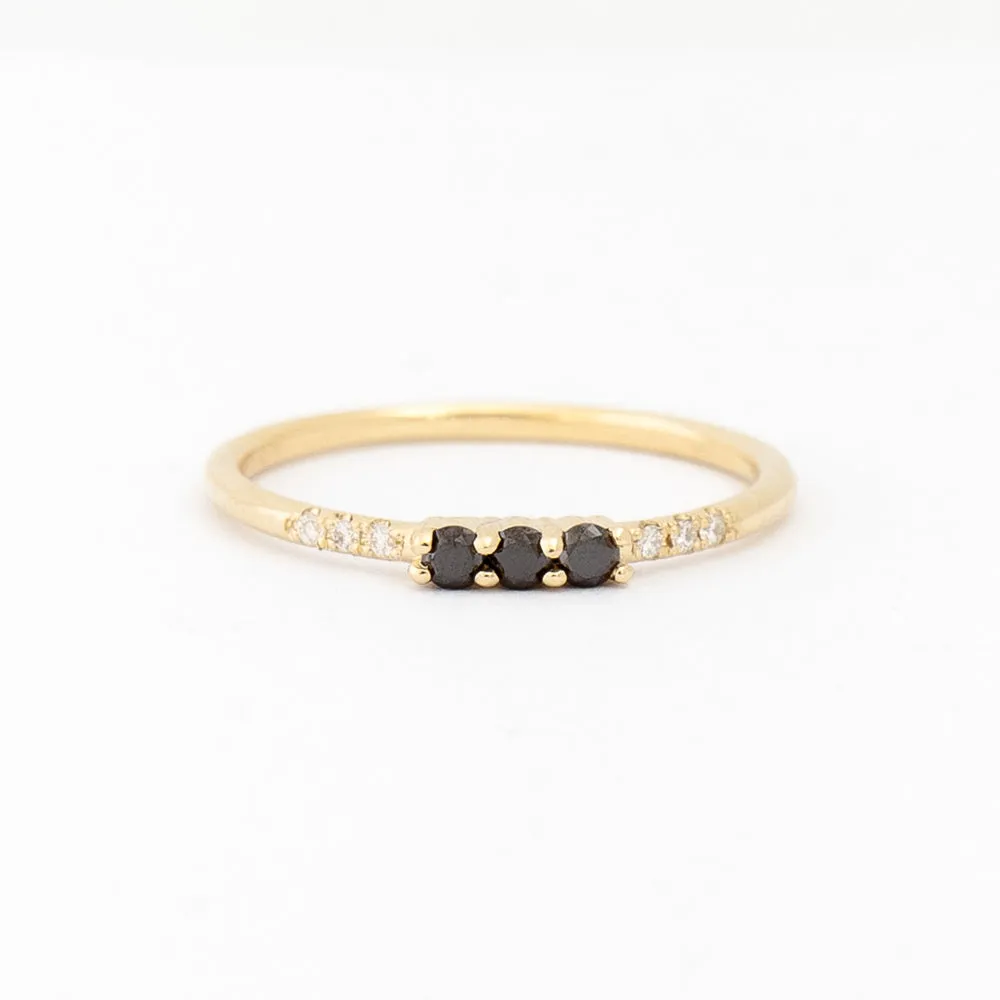 Three Black Diamond Equilibrium Ring