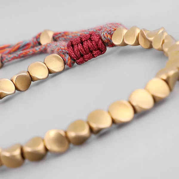 Tibetan Buddhist Copper Beads Handmade Lucky Rope Bracelet