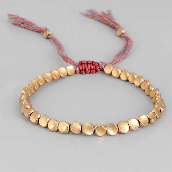 Tibetan Buddhist Copper Beads Handmade Lucky Rope Bracelet