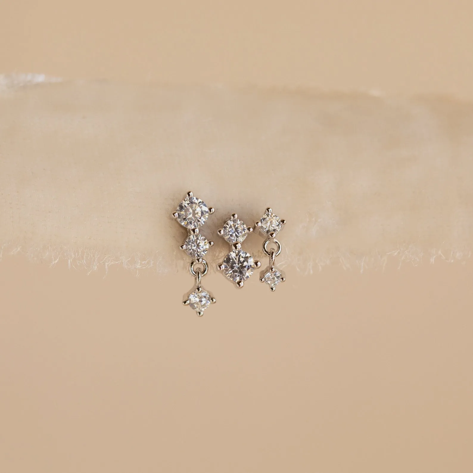 Triple Diamond Studs Set