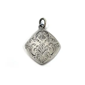 Victorian Ornament Double Sided Engraved  Charm