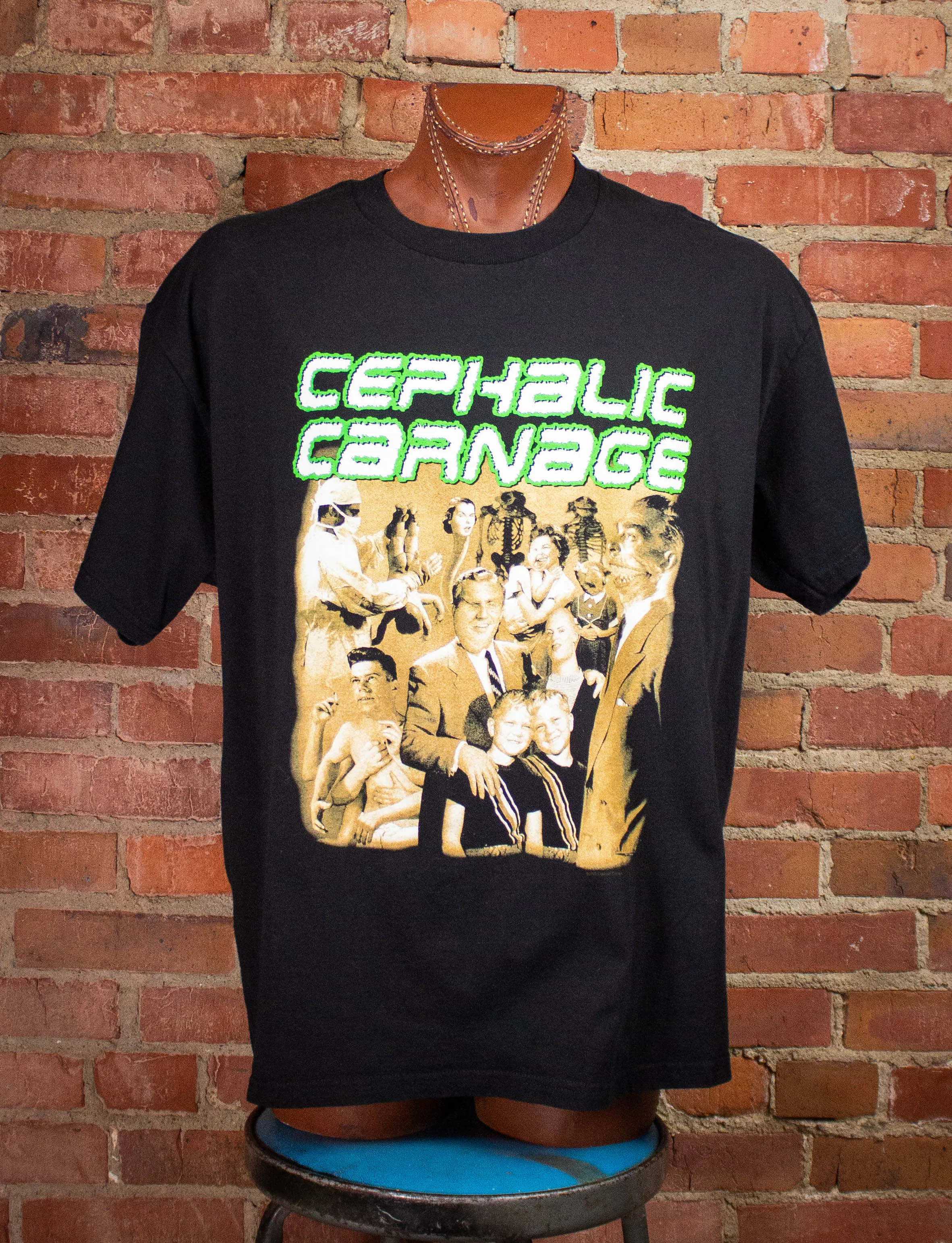 Vintage Cephalic Carnage Exploiting Dysfunction Concert T Shirt 2001 Black XL