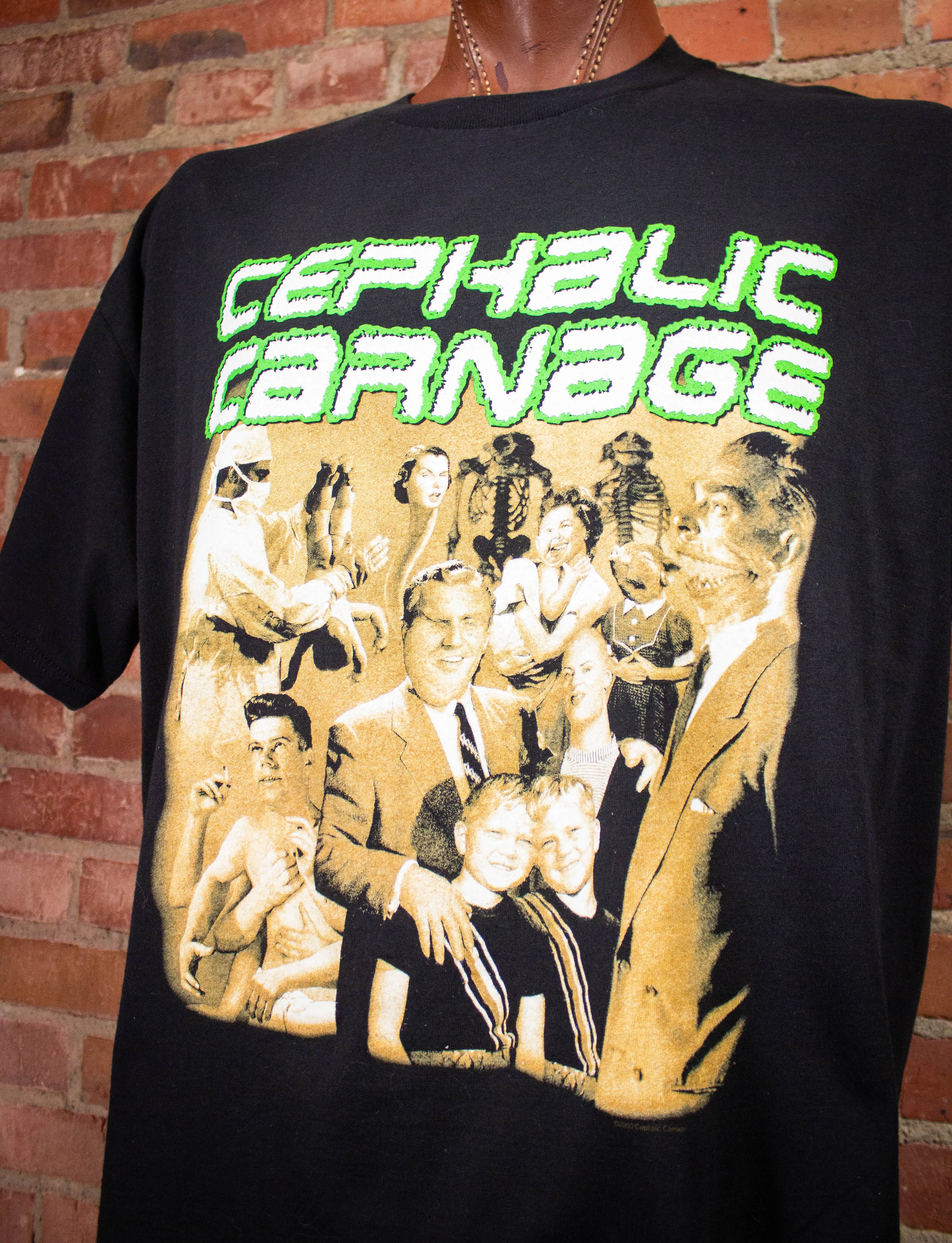 Vintage Cephalic Carnage Exploiting Dysfunction Concert T Shirt 2001 Black XL