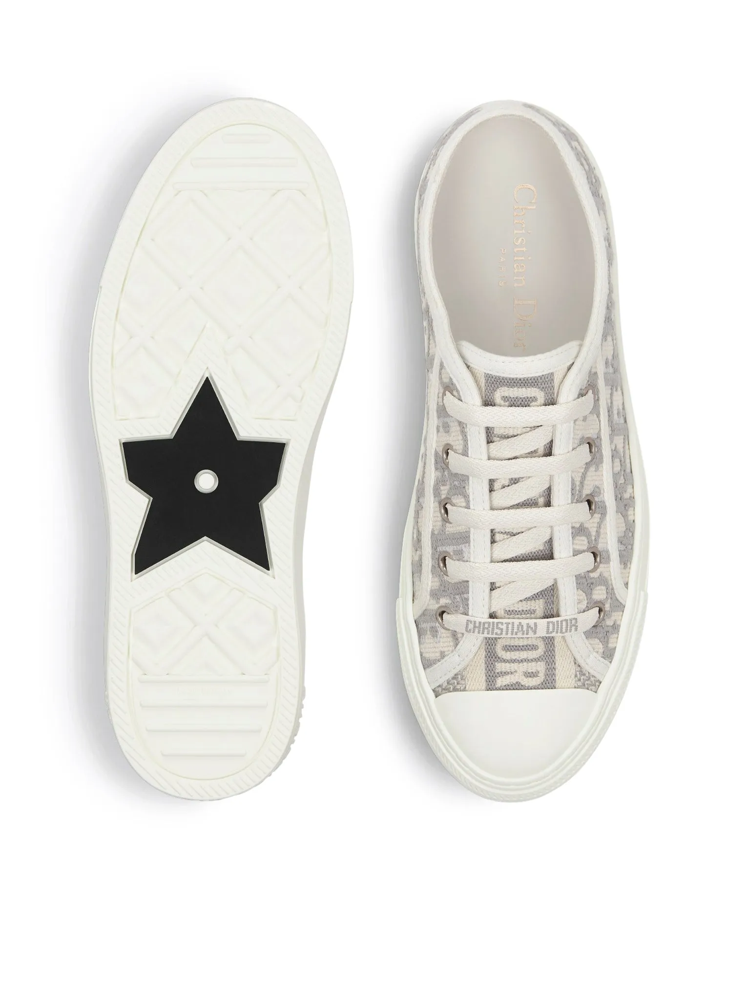 WALK`N`DIOR OBLIQUE EMBROIDERED COTTON SNEAKER