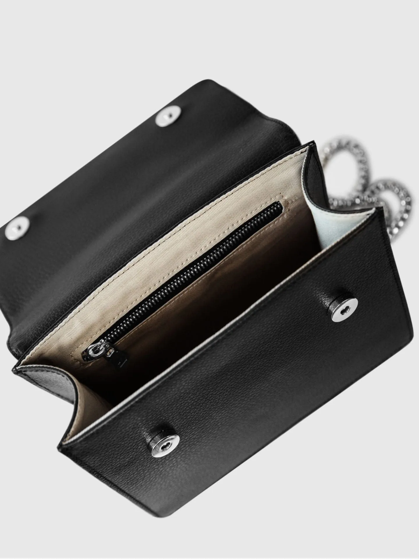 Willow MIRUM Leather Vegan Chain Bag | Black & Silver