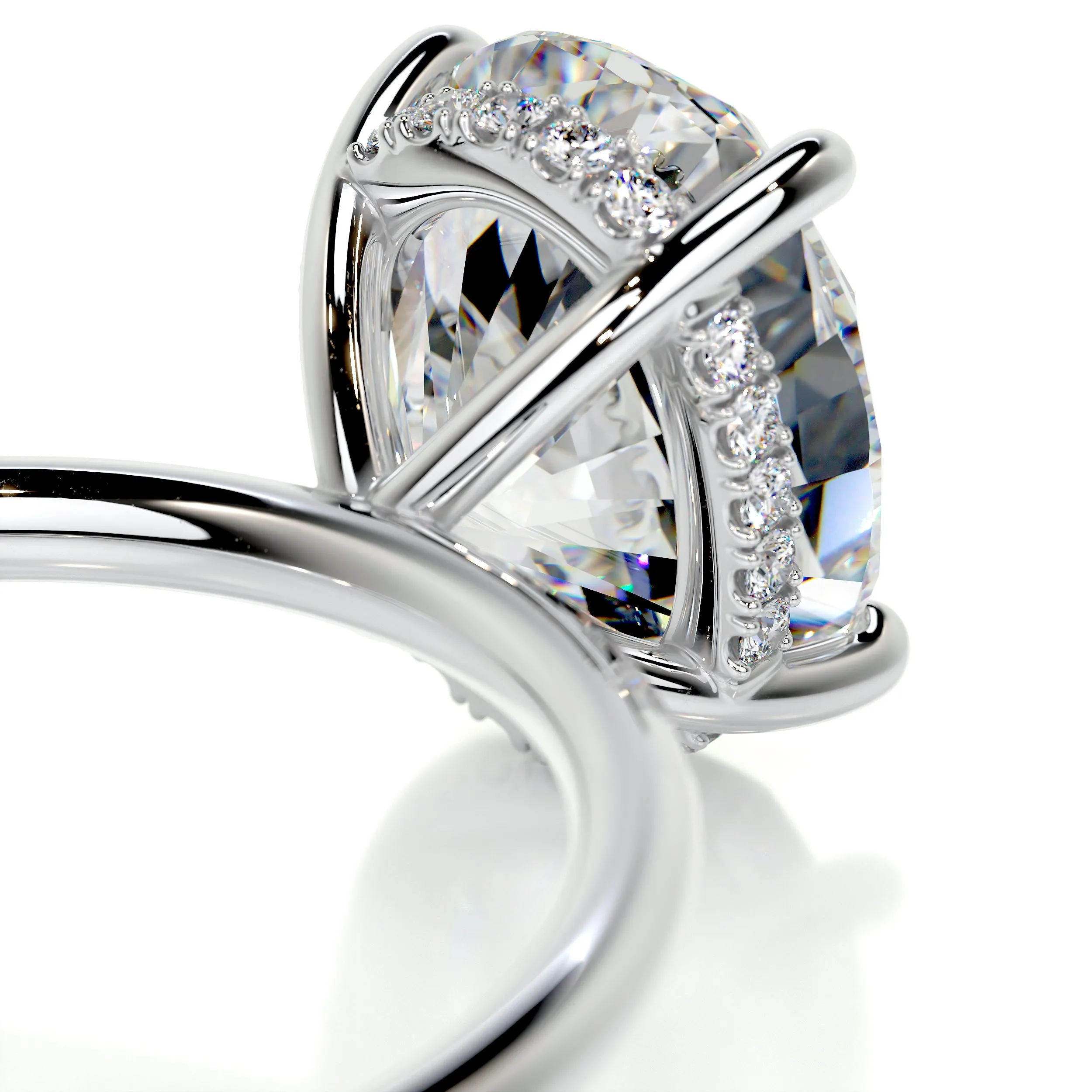 Willow Moissanite & Diamonds Ring -18K White Gold