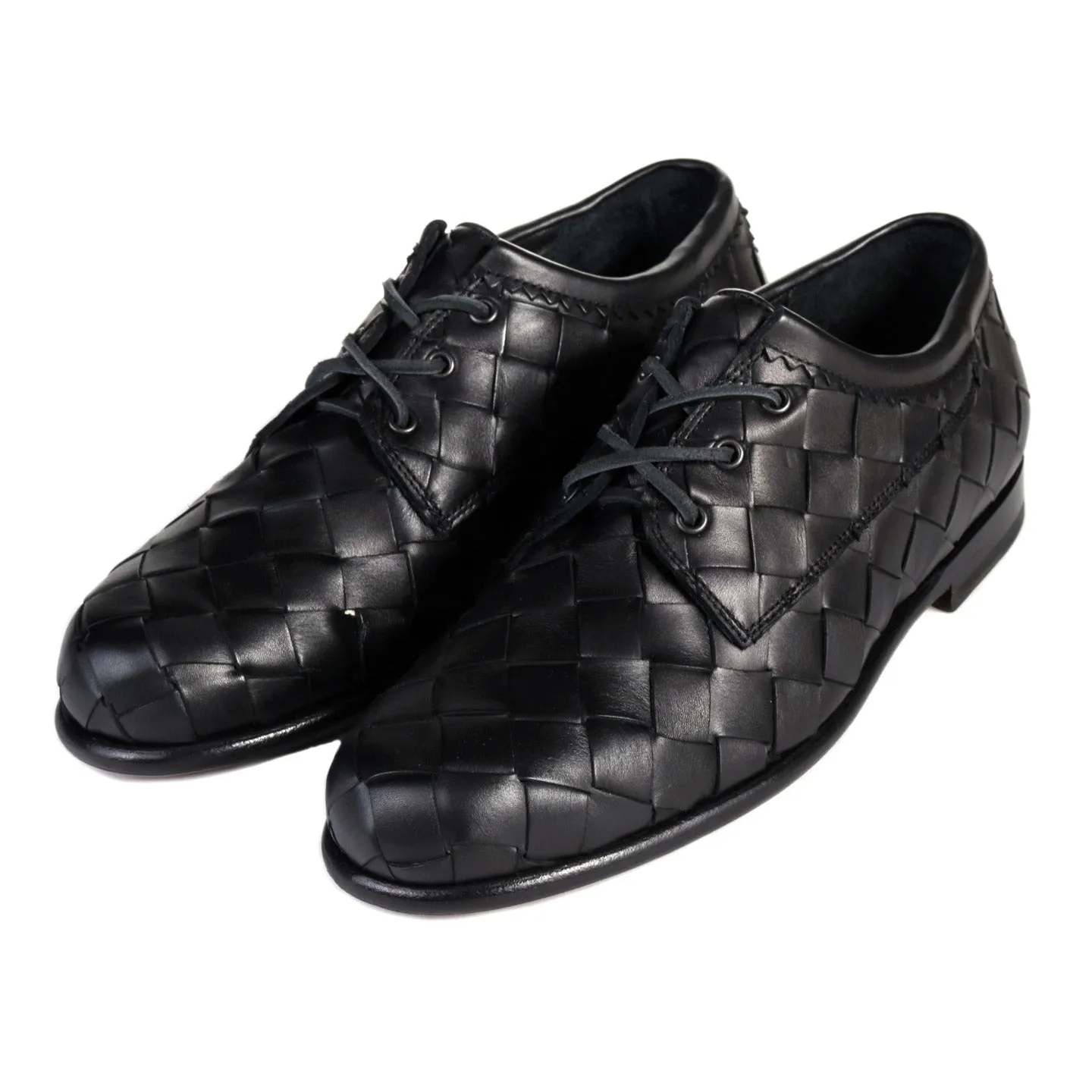 YUKETEN WEAVED BLUCHER NAPPA BLACK